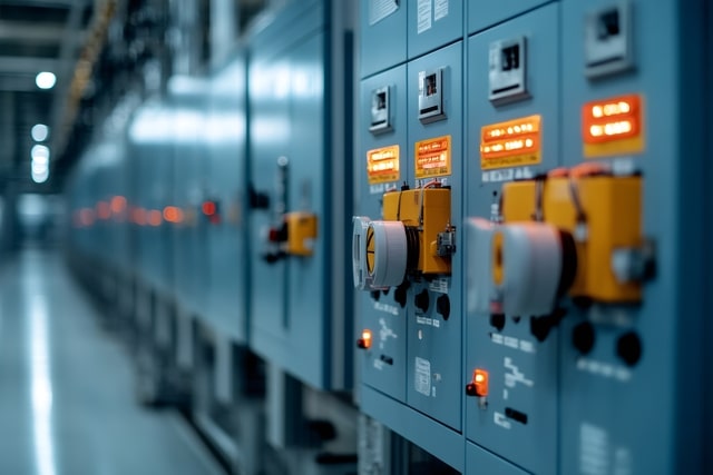 Cuadro eléctrico industrial con baterías de condensadores para corrección del factor de potencia