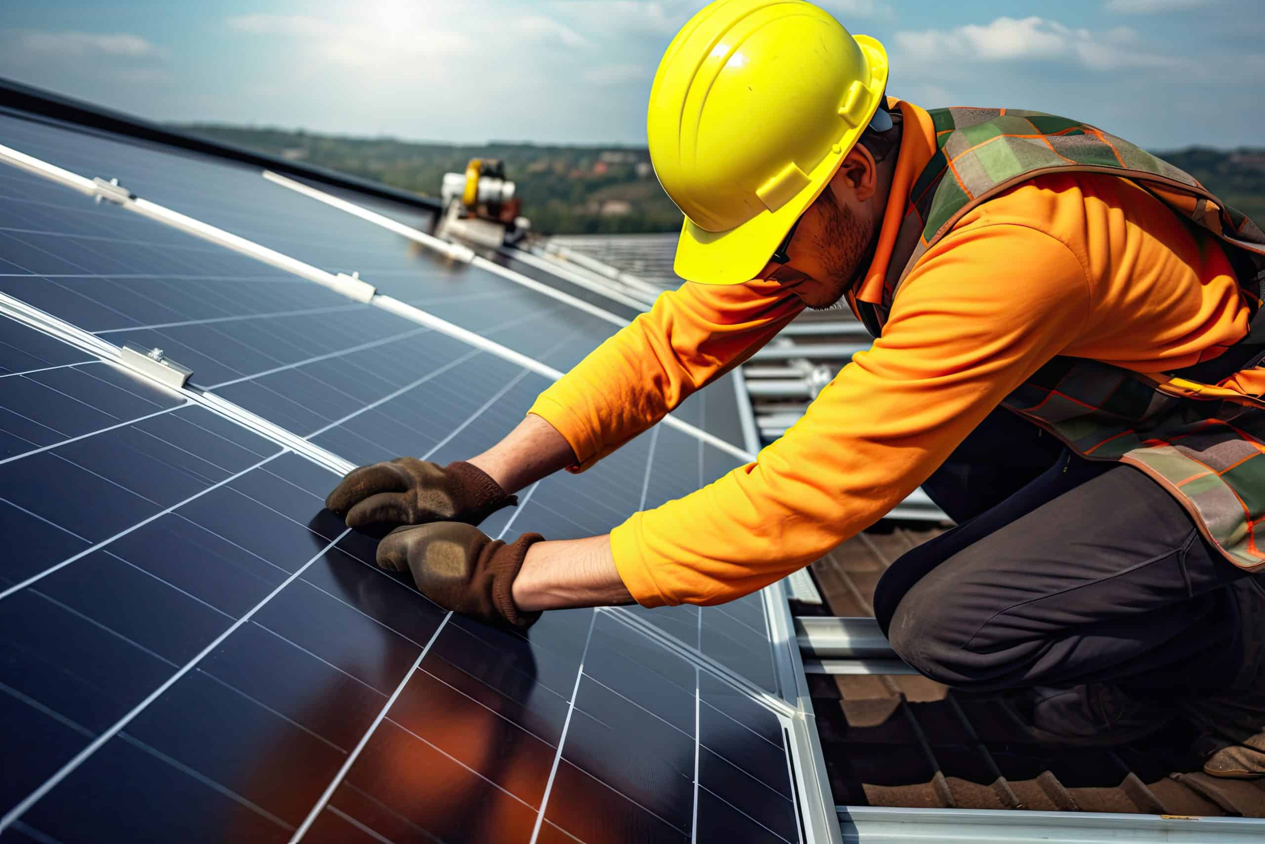 Instalación de placas fotovoltaicas para autoconsumo en cubierta realizada por técnico especializado