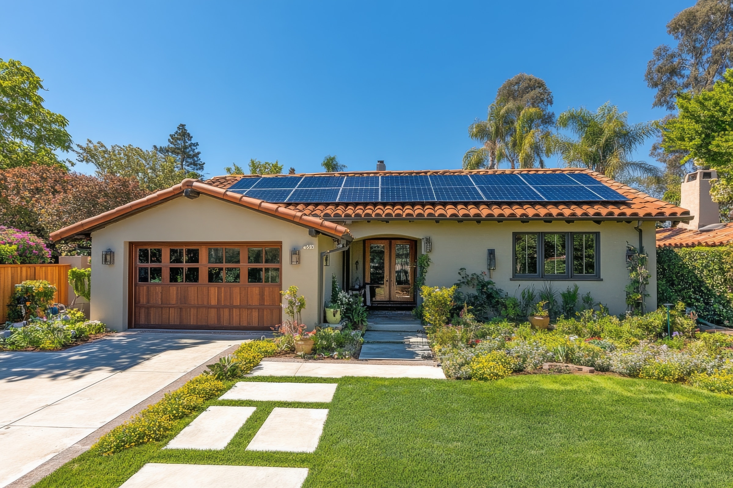 Vivienda unifamiliar con instalación de autoconsumo fotovoltaico en tejado residencial